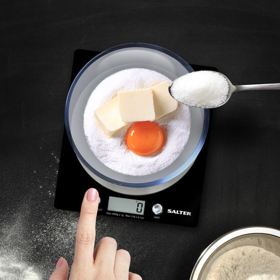 Salter Disc Digital Kitchen Scale 5kg Black & S/Steel