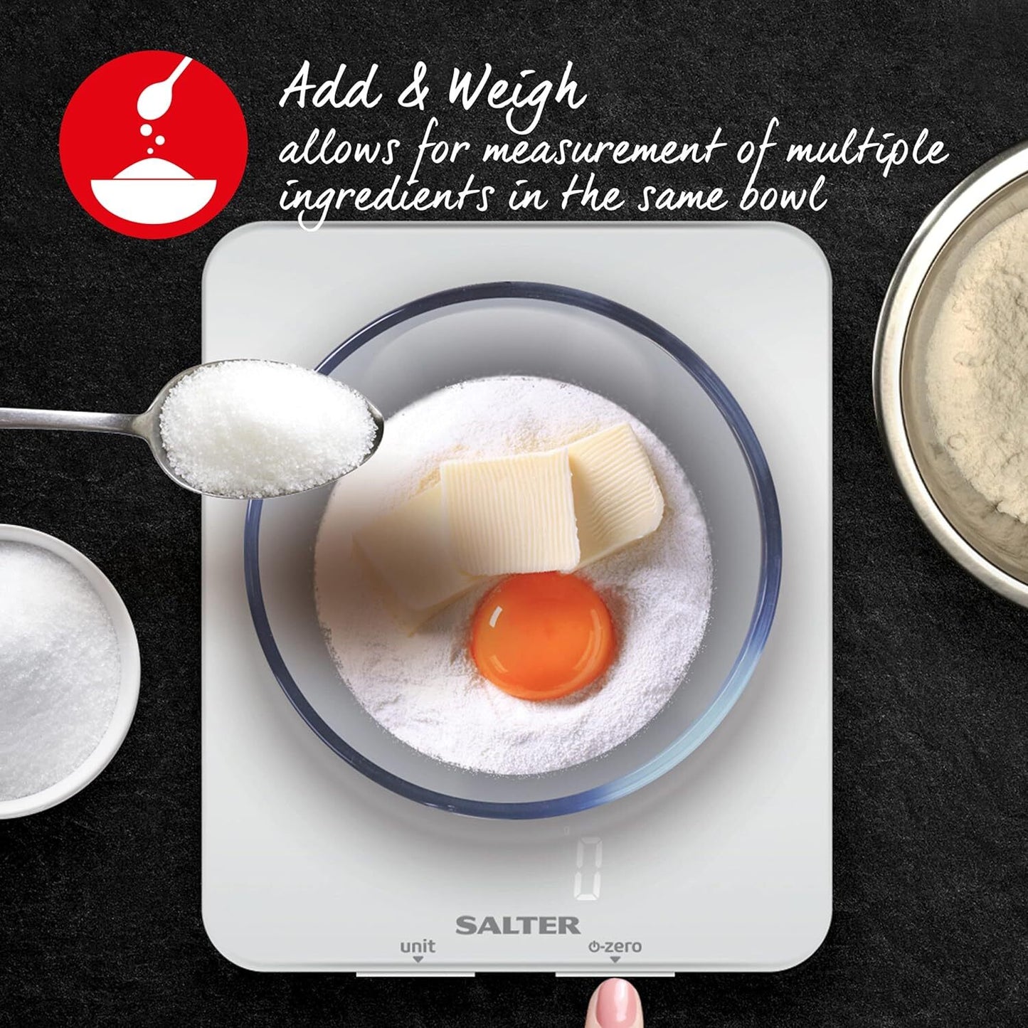 Salter Glass Ghost Digital Kitchen Scale - White 5KG